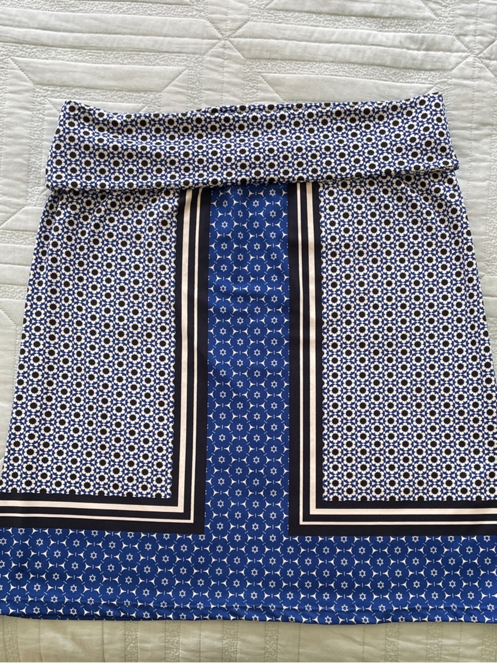 Studio M Geometric Patterned A-Line Skirt
